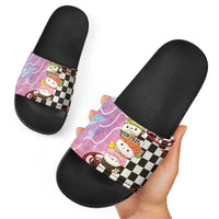 Personalized Japanese Kawaii Sushi Roll Slide Sandals Wagara Palaka Pattern