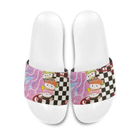Personalized Japanese Kawaii Sushi Roll Slide Sandals Wagara Palaka Pattern