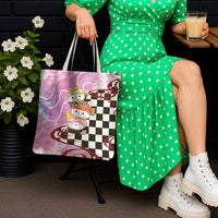 Personalized Japanese Kawaii Sushi Roll Tote Bag Wagara Palaka Pattern