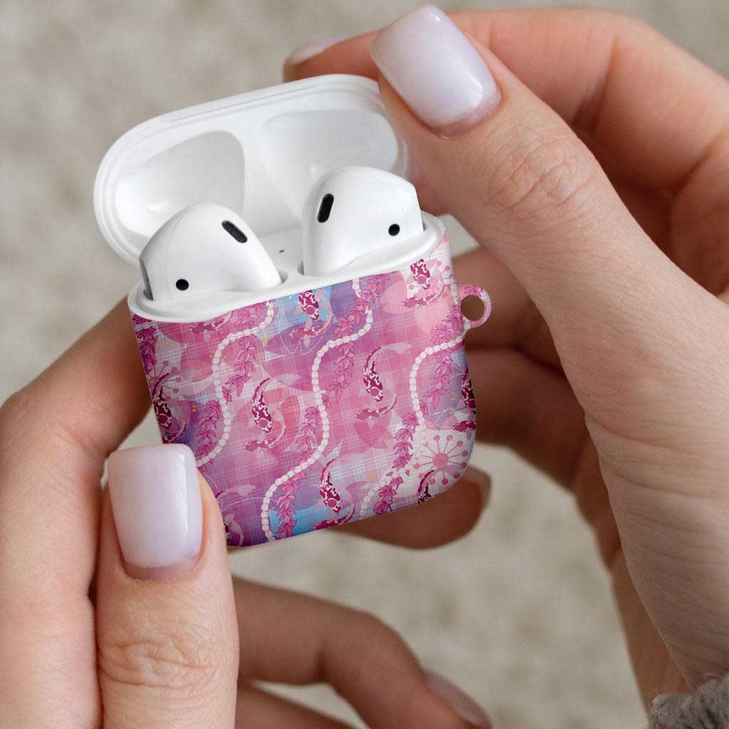Japanese Koi Fish AirPods Case Pink Wagara Palaka Honohono Pikake Lei