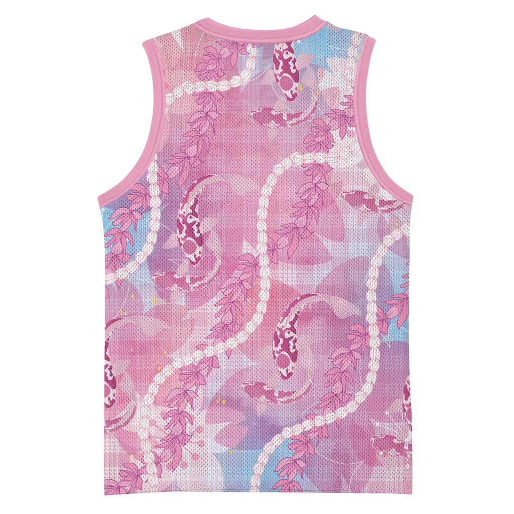 Japanese Koi Fish Basketball Jersey Pink Wagara Palaka Honohono Pikake Lei