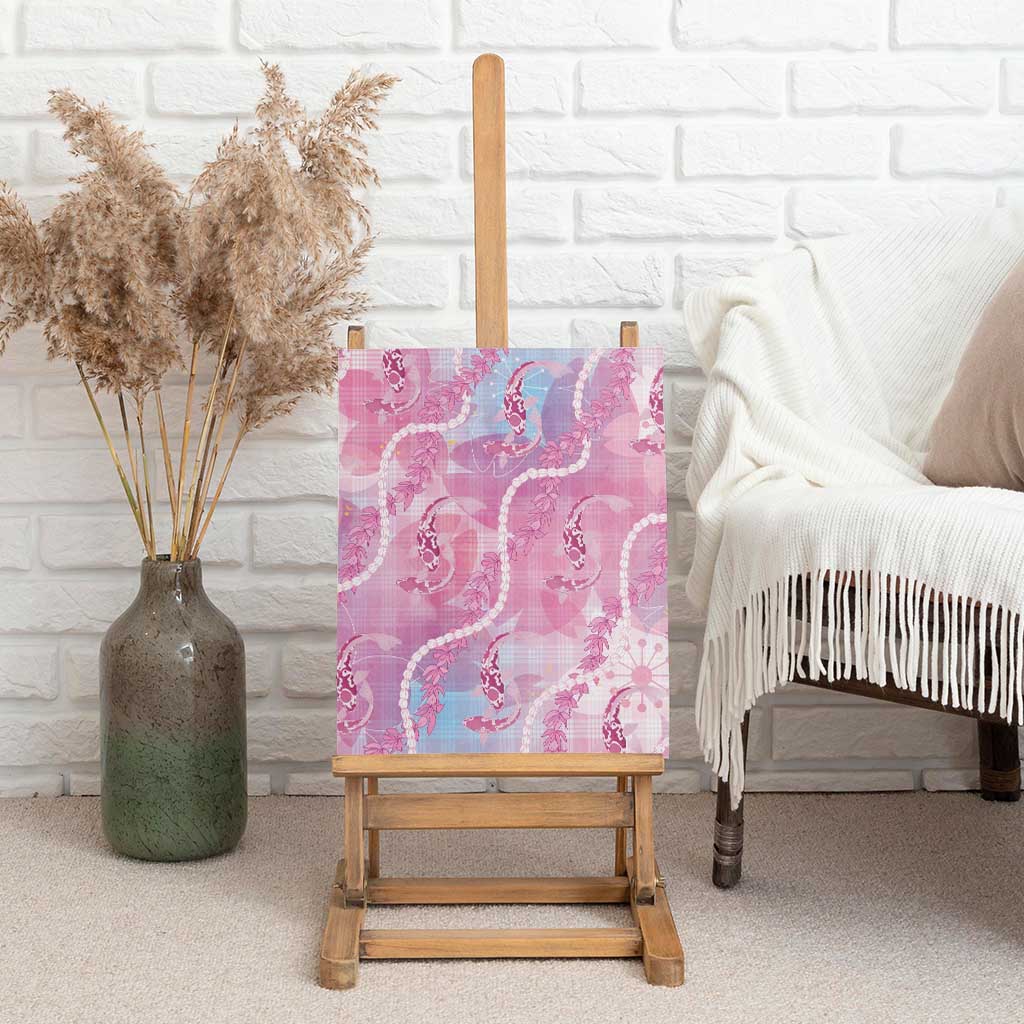 Japanese Koi Fish Canvas Wall Art Pink Wagara Palaka Honohono Pikake Lei