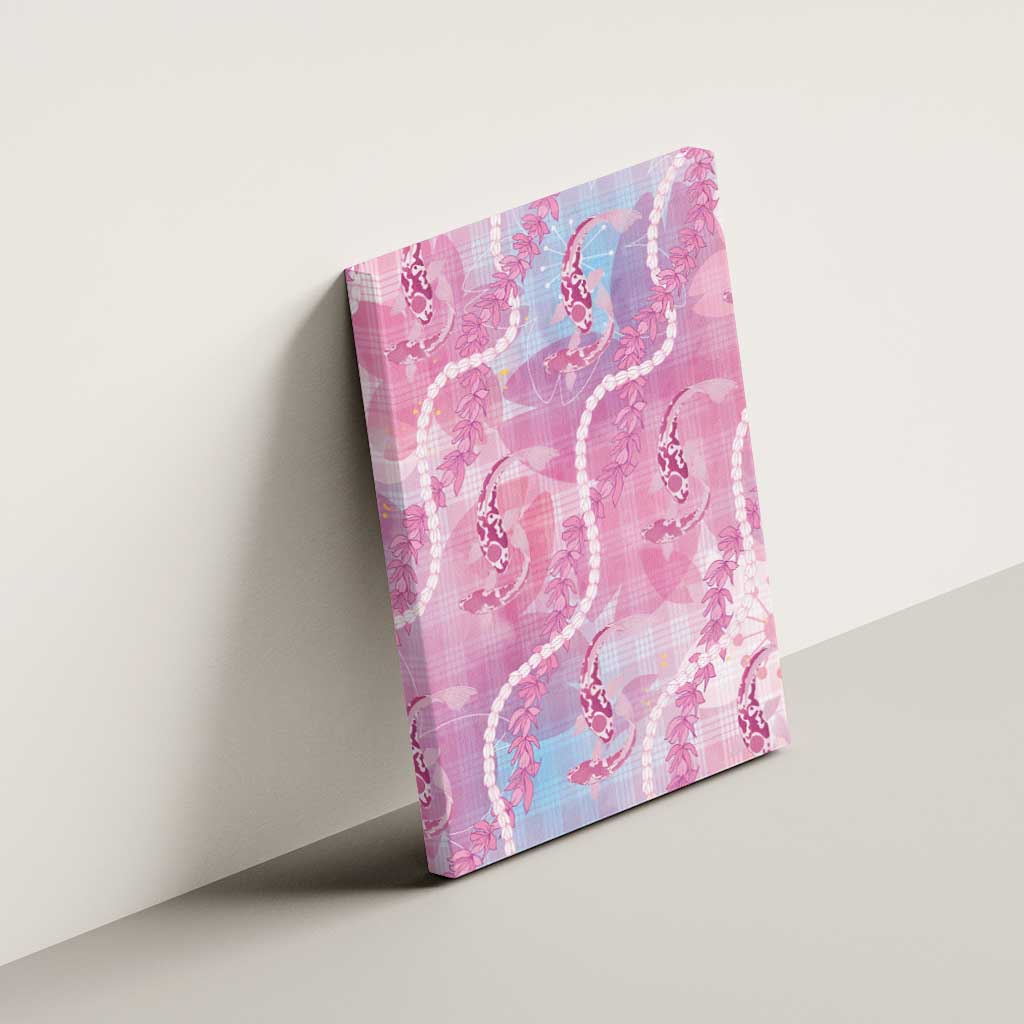 Japanese Koi Fish Canvas Wall Art Pink Wagara Palaka Honohono Pikake Lei