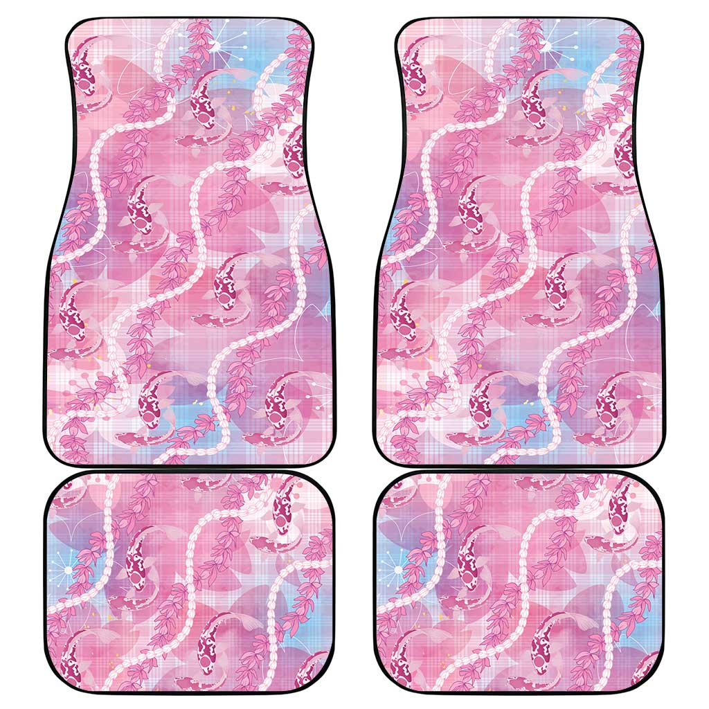 Japanese Koi Fish Car Mats Pink Wagara Palaka Honohono Pikake Lei