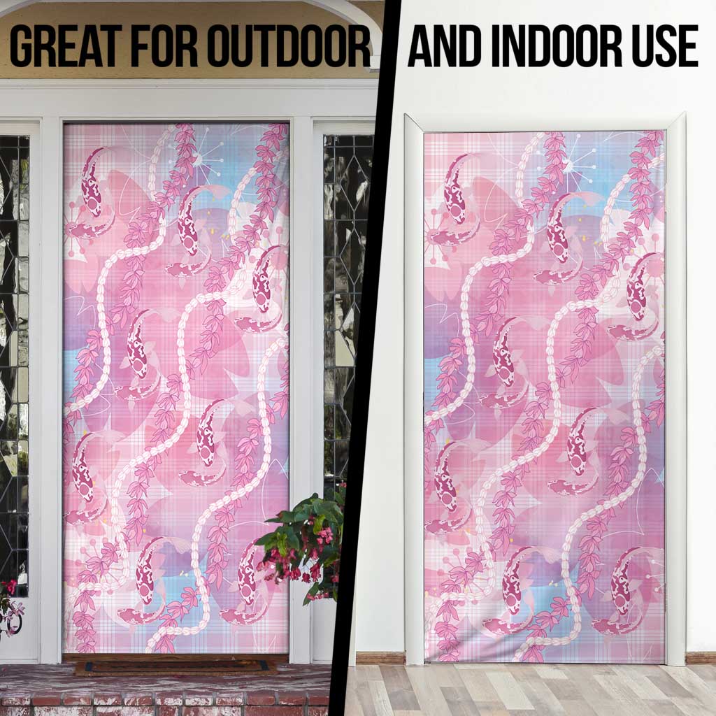 Japanese Koi Fish Door Cover Pink Wagara Palaka Honohono Pikake Lei