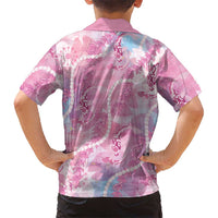Japanese Koi Fish Family Matching Off Shoulder Maxi Dress and Hawaiian Shirt Pink Wagara Palaka Honohono Pikake Lei LT9 - Polynesian Pride