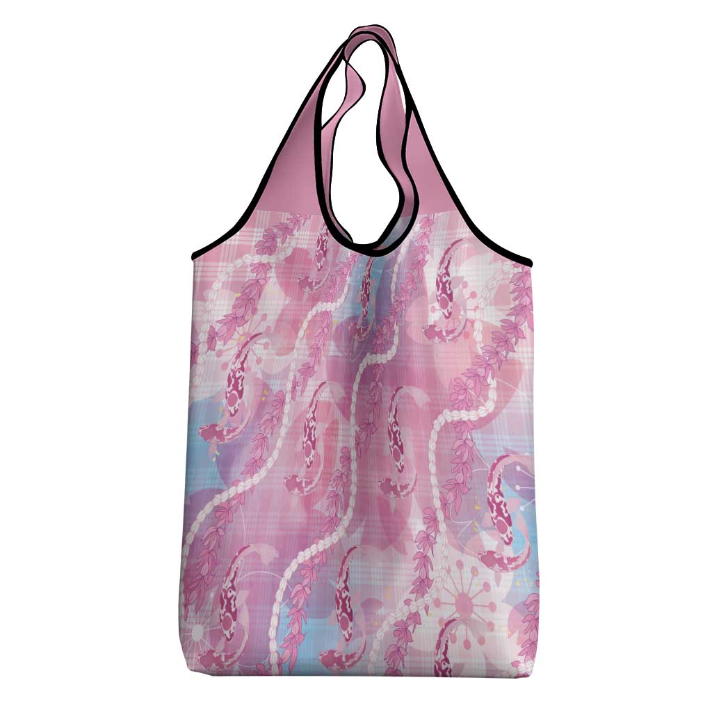 Japanese Koi Fish Grocery Bag Pink Wagara Palaka Honohono Pikake Lei
