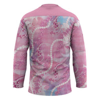 Japanese Koi Fish Hockey Jersey Pink Wagara Palaka Honohono Pikake Lei