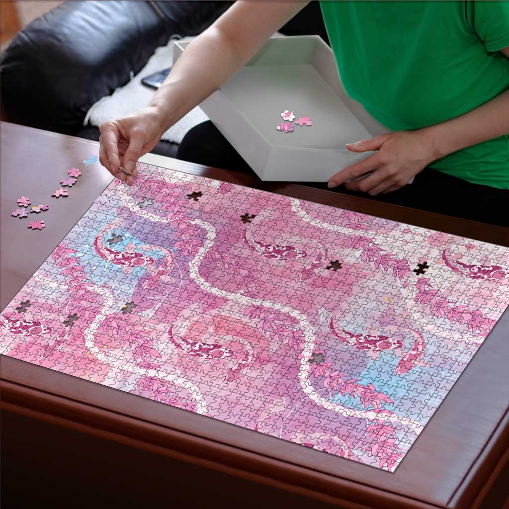 Japanese Koi Fish Puzzle Pink Wagara Palaka Honohono Pikake Lei