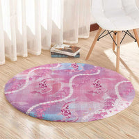 Japanese Koi Fish Round Carpet Pink Wagara Palaka Honohono Pikake Lei
