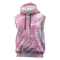 Japanese Koi Fish Sleeveless Hoodie Pink Wagara Palaka Honohono Pikake Lei