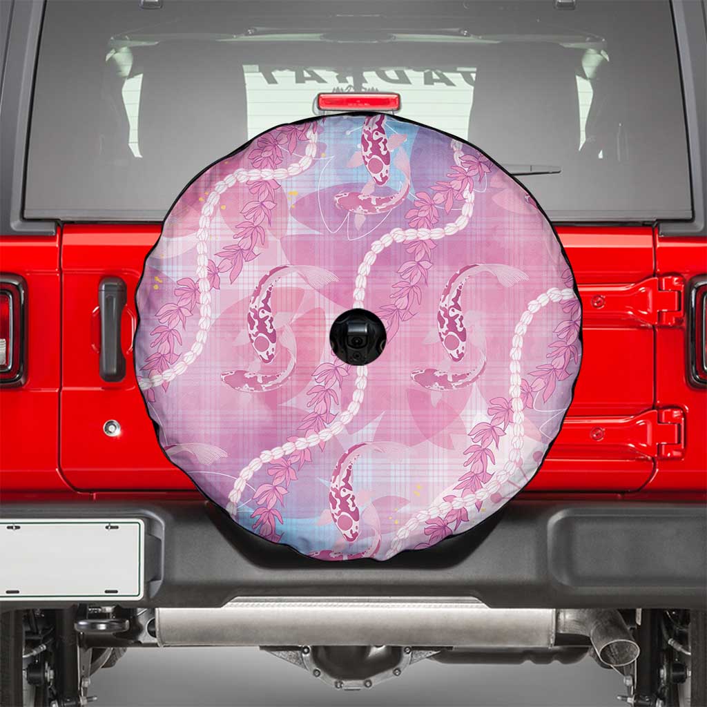 Japanese Koi Fish Spare Tire Cover Pink Wagara Palaka Honohono Pikake Lei