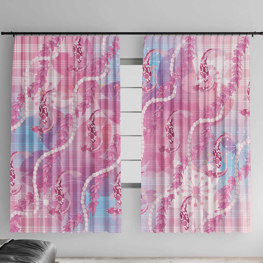 Japanese Koi Fish Window Curtain Pink Wagara Palaka Honohono Pikake Lei