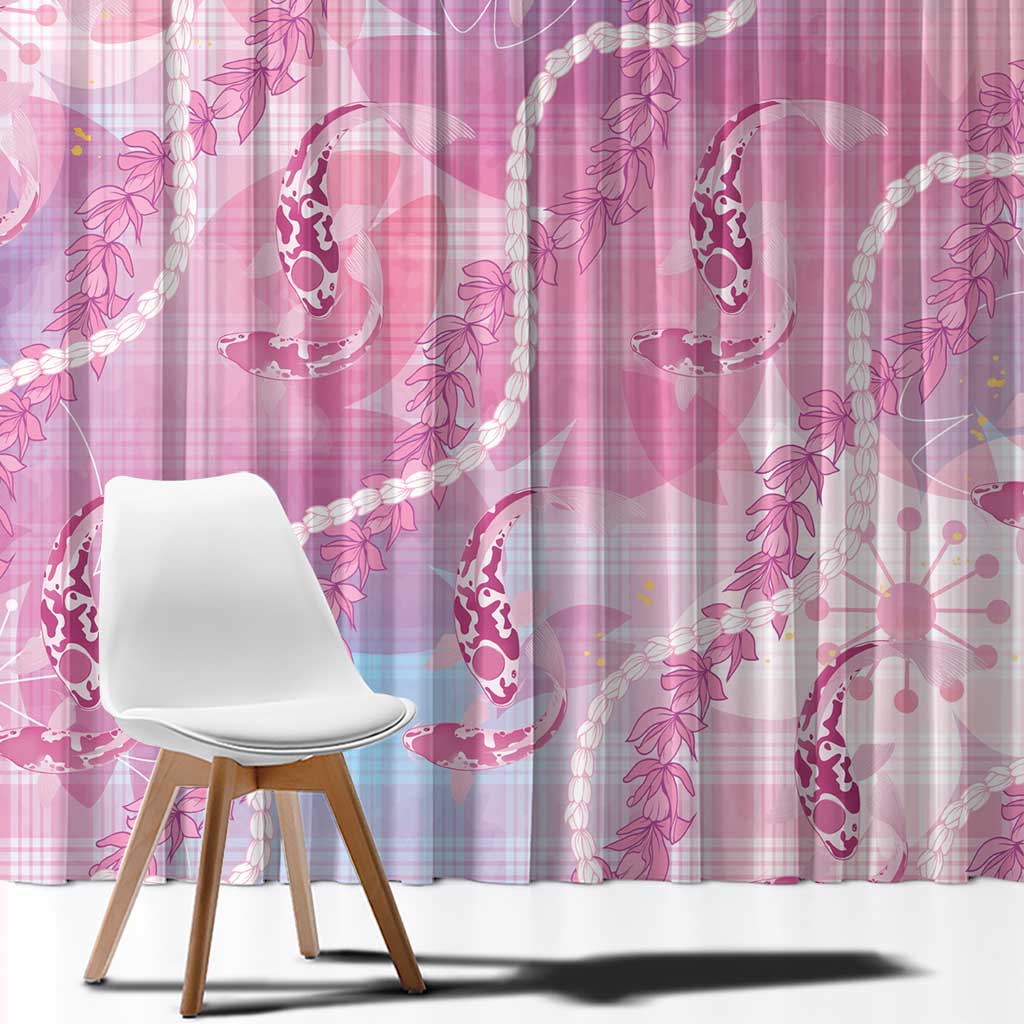 Japanese Koi Fish Window Curtain Pink Wagara Palaka Honohono Pikake Lei