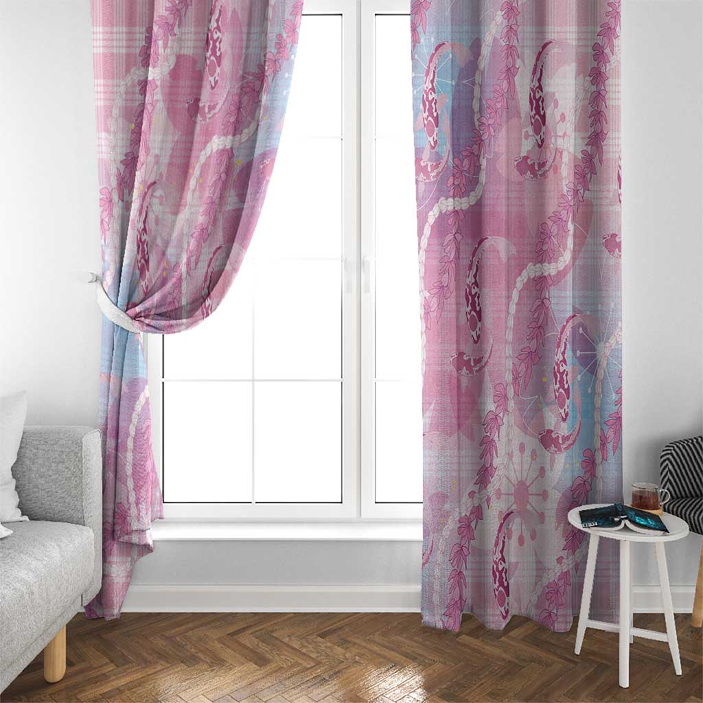 Japanese Koi Fish Window Curtain Pink Wagara Palaka Honohono Pikake Lei