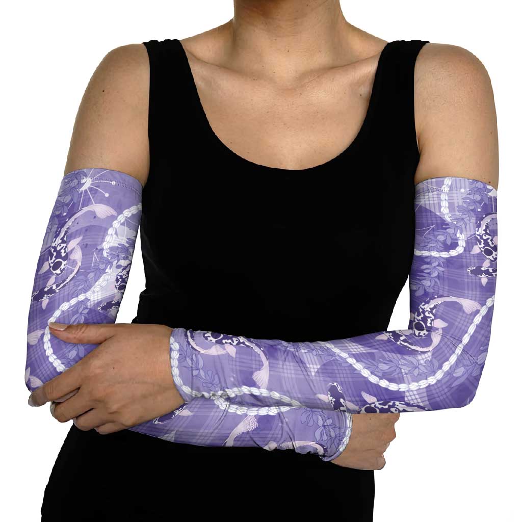 Japanese Koi Fish Arm Sleeves Purple Wagara Palaka Honohono Pikake Lei