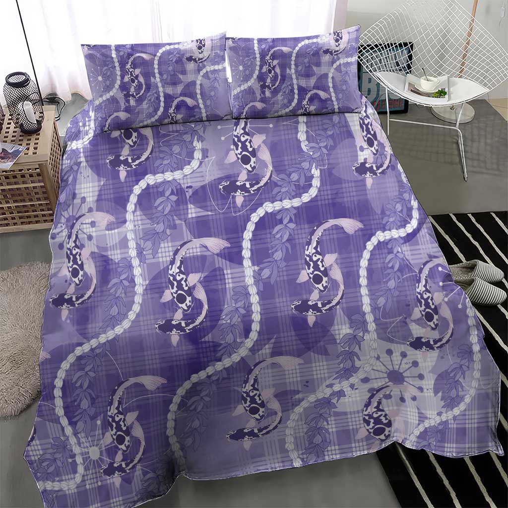 Japanese Koi Fish Bedding Set Purple Wagara Palaka Honohono Pikake Lei