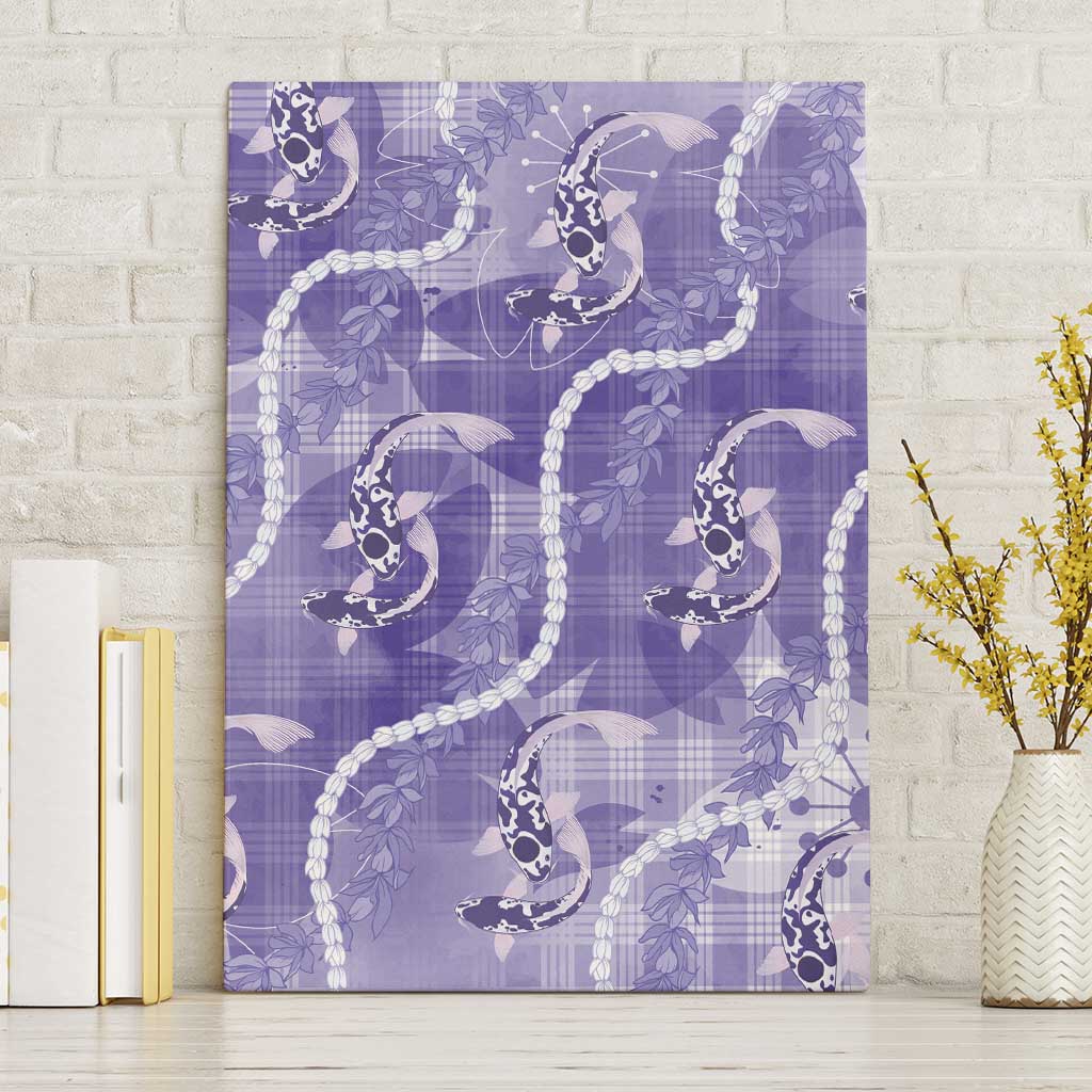 Japanese Koi Fish Canvas Wall Art Purple Wagara Palaka Honohono Pikake Lei