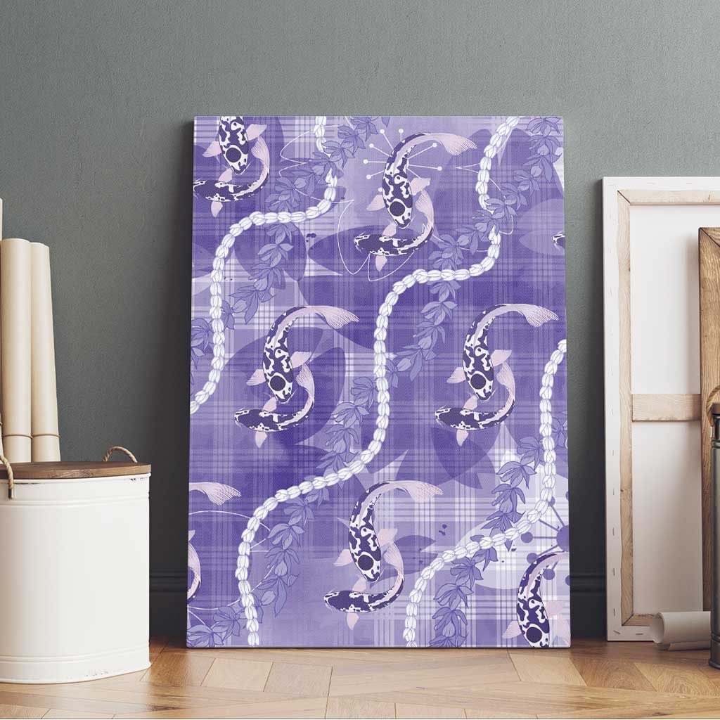 Japanese Koi Fish Canvas Wall Art Purple Wagara Palaka Honohono Pikake Lei