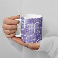 Japanese Koi Fish Ceramic Mug Purple Wagara Palaka Honohono Pikake Lei