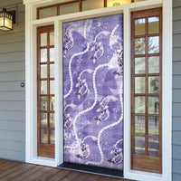 Japanese Koi Fish Door Cover Purple Wagara Palaka Honohono Pikake Lei LT9 - Polynesian Pride