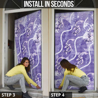 Japanese Koi Fish Door Cover Purple Wagara Palaka Honohono Pikake Lei LT9 - Polynesian Pride