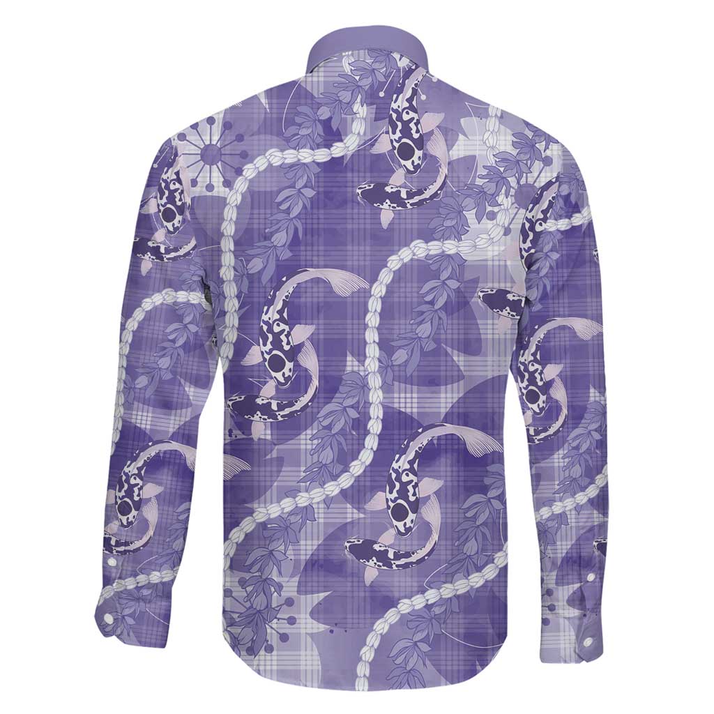 Japanese Koi Fish Family Matching Mermaid Dress and Hawaiian Shirt Purple Wagara Palaka Honohono Pikake Lei LT9 - Polynesian Pride