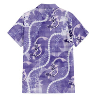Japanese Koi Fish Family Matching Off Shoulder Maxi Dress and Hawaiian Shirt Purple Wagara Palaka Honohono Pikake Lei LT9 - Polynesian Pride