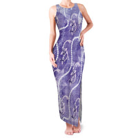 Japanese Koi Fish Family Matching Tank Maxi Dress and Hawaiian Shirt Purple Wagara Palaka Honohono Pikake Lei LT9 Mom's Dress Purple - Polynesian Pride