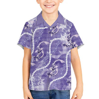 Japanese Koi Fish Family Matching Tank Maxi Dress and Hawaiian Shirt Purple Wagara Palaka Honohono Pikake Lei LT9 Son's Shirt Purple - Polynesian Pride