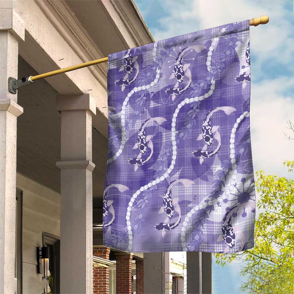 Japanese Koi Fish Garden Flag Purple Wagara Palaka Honohono Pikake Lei