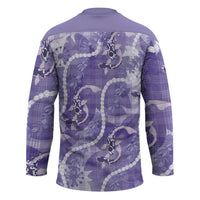 Japanese Koi Fish Hockey Jersey Purple Wagara Palaka Honohono Pikake Lei