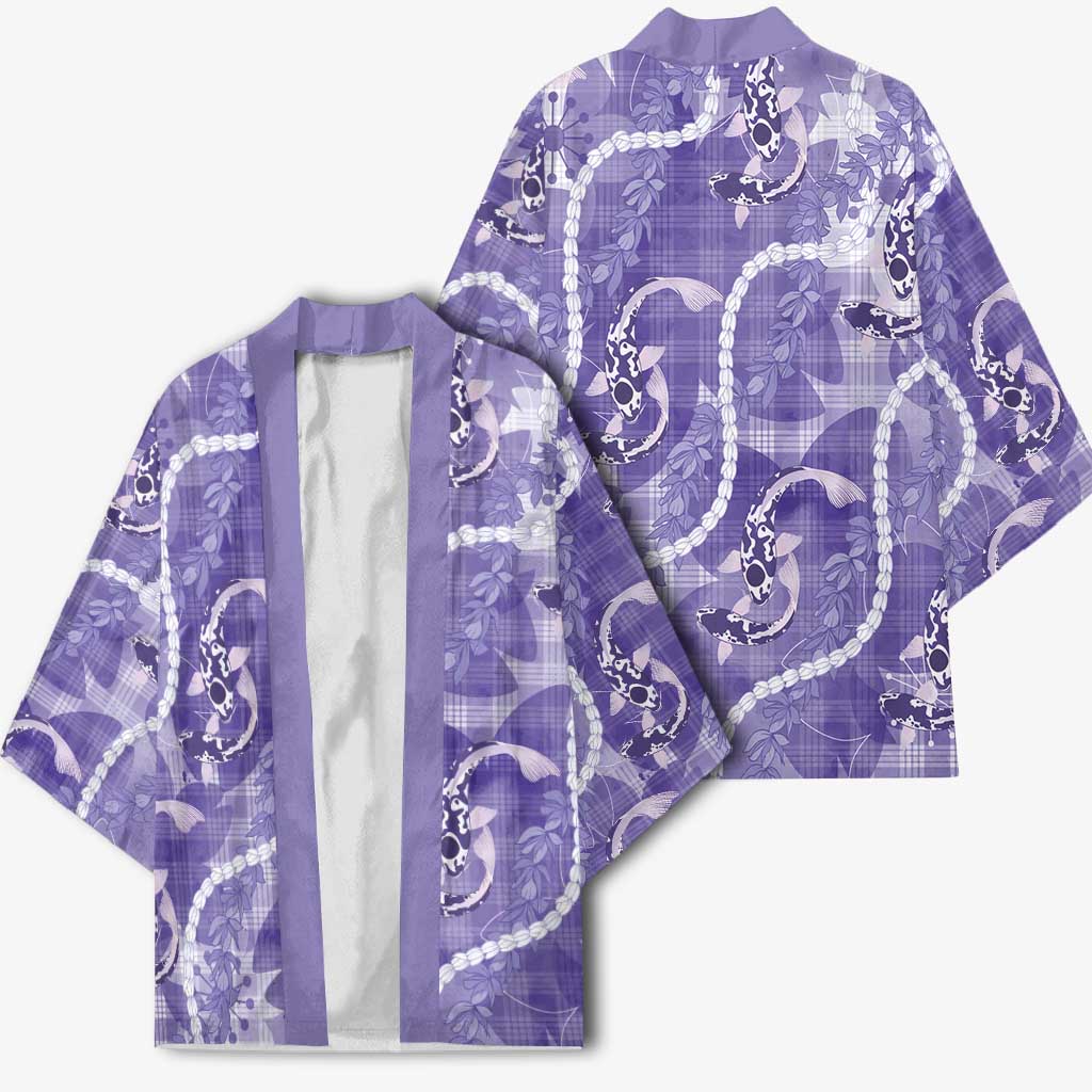 Japanese Koi Fish Kimono Purple Wagara Palaka Honohono Pikake Lei
