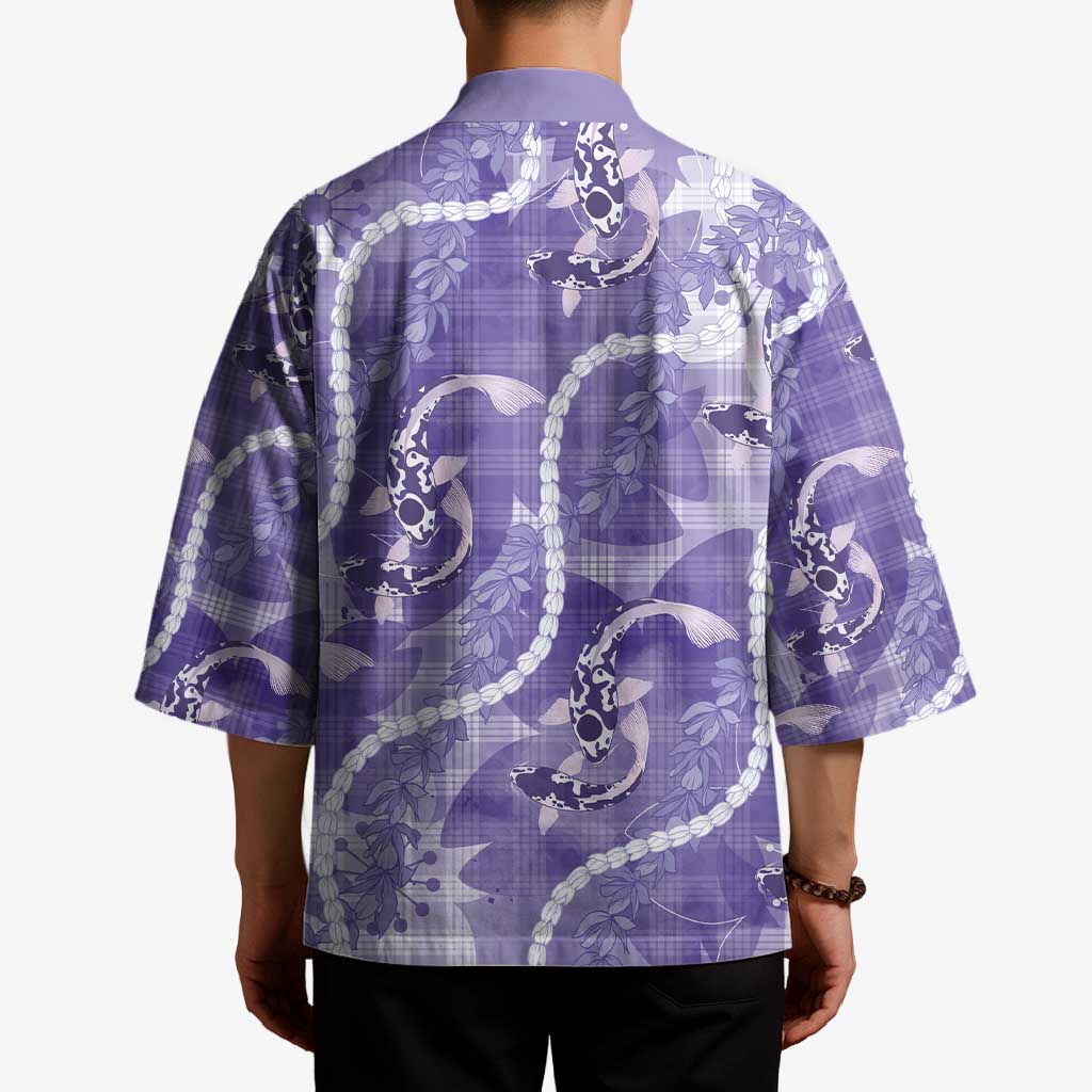 Japanese Koi Fish Kimono Purple Wagara Palaka Honohono Pikake Lei