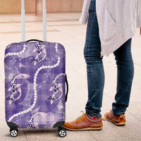 Japanese Koi Fish Luggage Cover Purple Wagara Palaka Honohono Pikake Lei