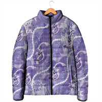 Japanese Koi Fish Padded Jacket Purple Wagara Palaka Honohono Pikake Lei