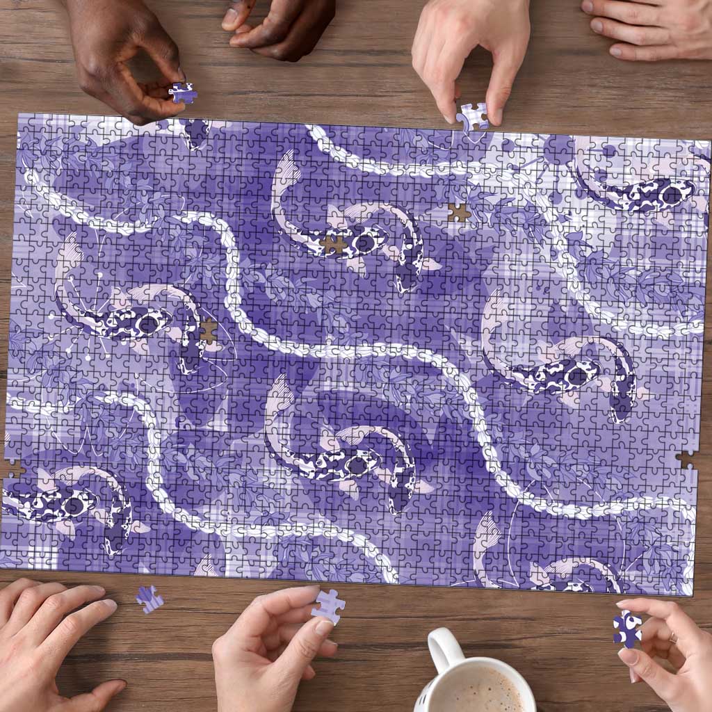 Japanese Koi Fish Puzzle Purple Wagara Palaka Honohono Pikake Lei LT9 - Polynesian Pride