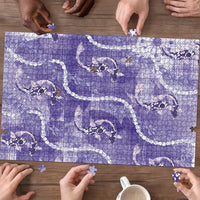 Japanese Koi Fish Puzzle Purple Wagara Palaka Honohono Pikake Lei LT9 - Polynesian Pride