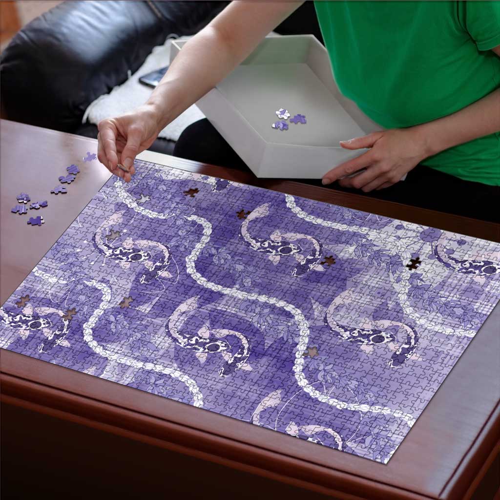 Japanese Koi Fish Puzzle Purple Wagara Palaka Honohono Pikake Lei LT9 - Polynesian Pride