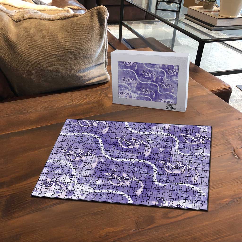 Japanese Koi Fish Puzzle Purple Wagara Palaka Honohono Pikake Lei LT9 - Polynesian Pride