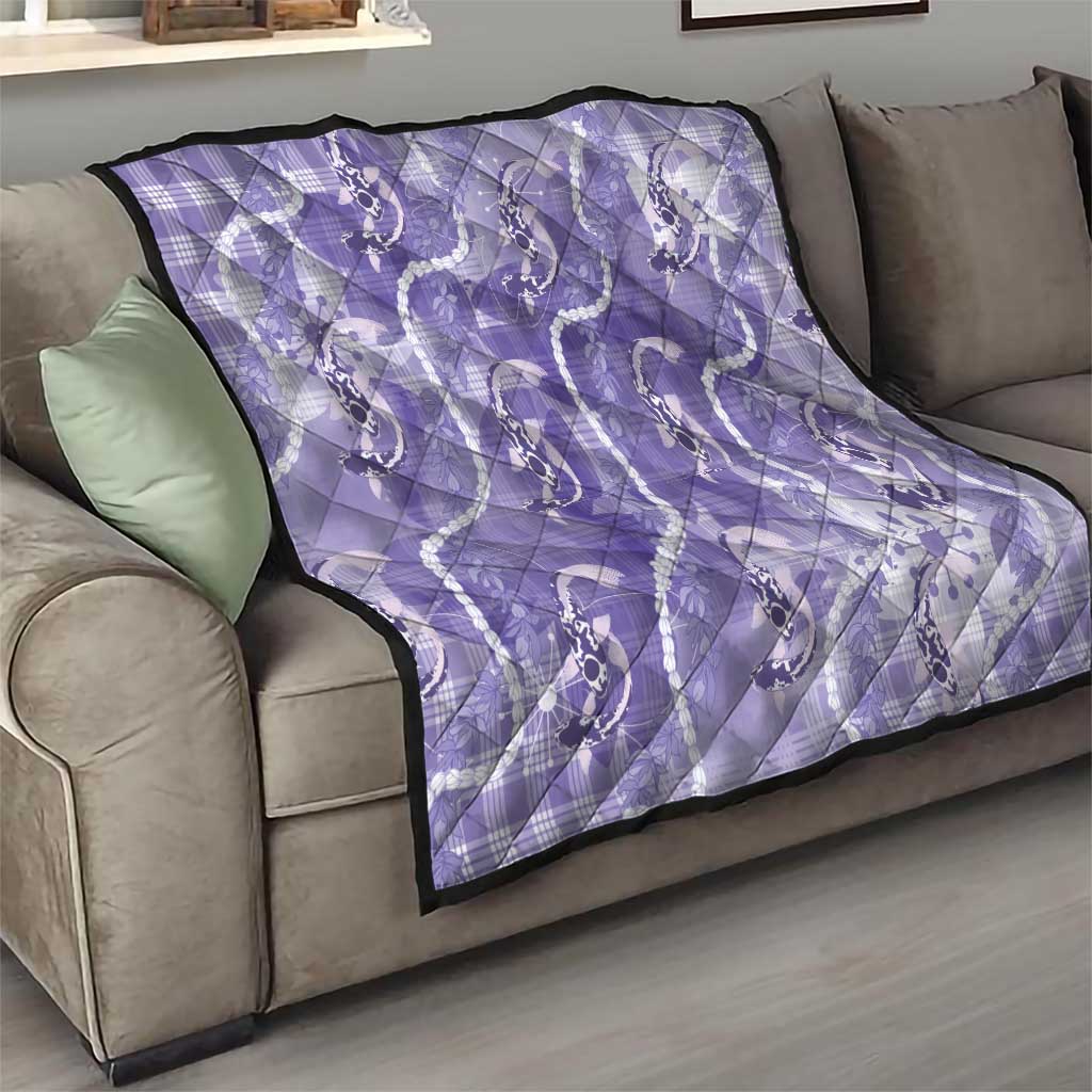 Japanese Koi Fish Quilt Purple Wagara Palaka Honohono Pikake Lei