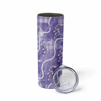 Japanese Koi Fish Skinny Tumbler Purple Wagara Palaka Honohono Pikake Lei LT9 - Polynesian Pride