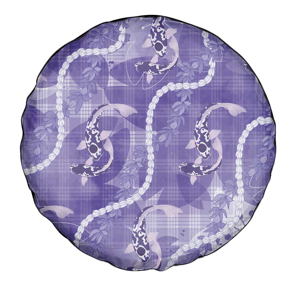 Japanese Koi Fish Spare Tire Cover Purple Wagara Palaka Honohono Pikake Lei