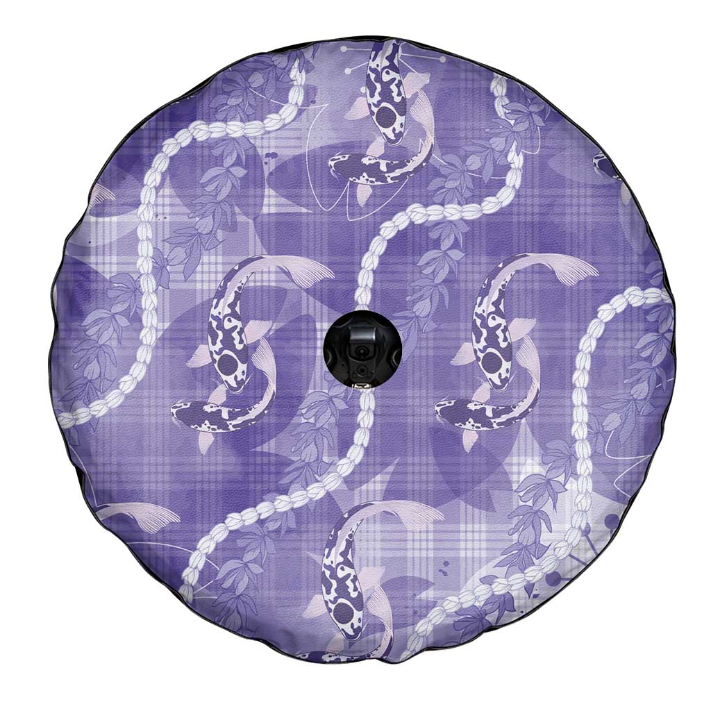 Japanese Koi Fish Spare Tire Cover Purple Wagara Palaka Honohono Pikake Lei