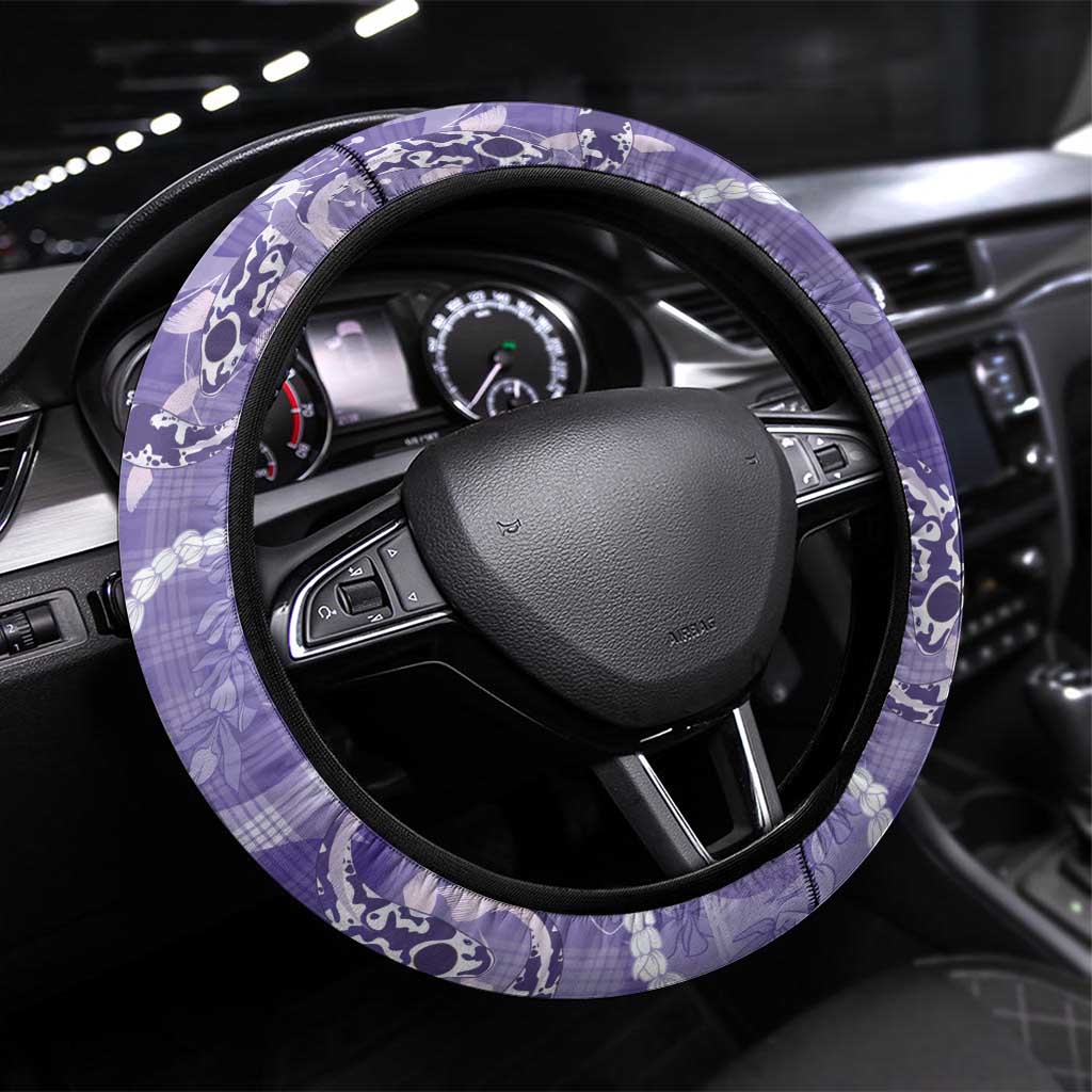 Japanese Koi Fish Steering Wheel Cover Purple Wagara Palaka Honohono Pikake Lei