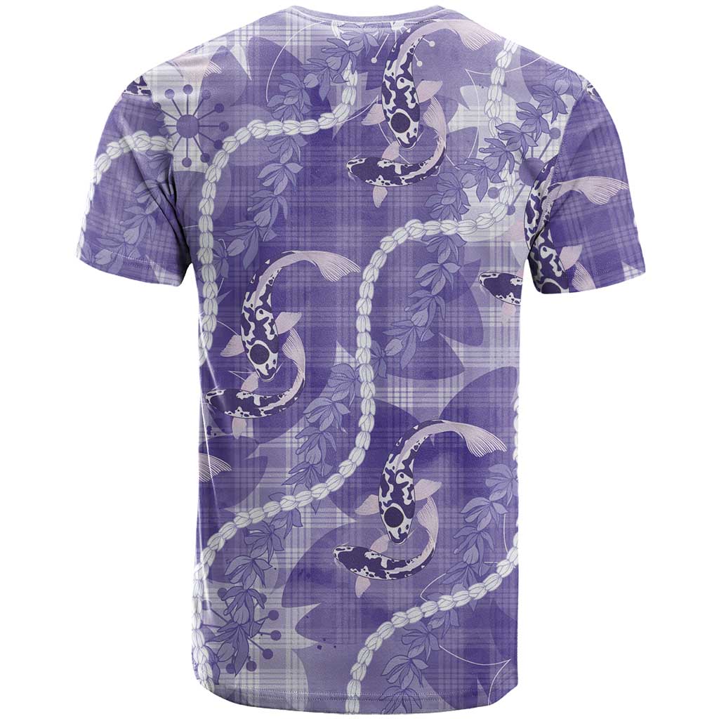 Japanese Koi Fish T Shirt Purple Wagara Palaka Honohono Pikake Lei