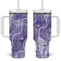 Japanese Koi Fish Tumbler With Handle Purple Wagara Palaka Honohono Pikake Lei