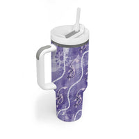 Japanese Koi Fish Tumbler With Handle Purple Wagara Palaka Honohono Pikake Lei