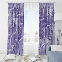 Japanese Koi Fish Window Curtain Purple Wagara Palaka Honohono Pikake Lei