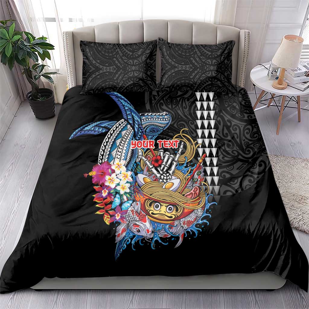 Personalized Japanese Koi Fish Ramen Bedding Set Aloha Shark Kakau Pattern LT9 - Polynesian Pride